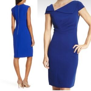 Tahari Arthur S. Levine Envelope Collar Royal Blue Dress Size 6 EUC lined